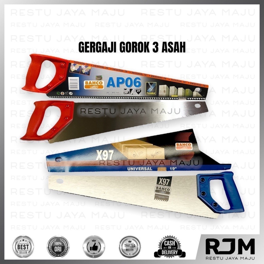 Jual BAHCO Gergaji Gorok 3 Asah X97 AP06 Graji Tiga Mata Gg 19 20 inch ...