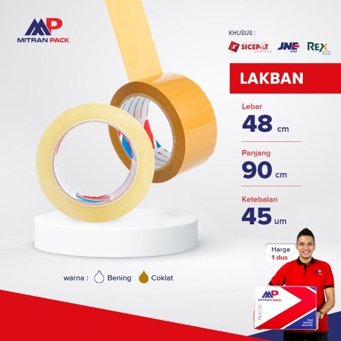 Jual (CG) Lakban Bening / Coklat 90meter / 100 yard FULL x 48mm Mitran ...
