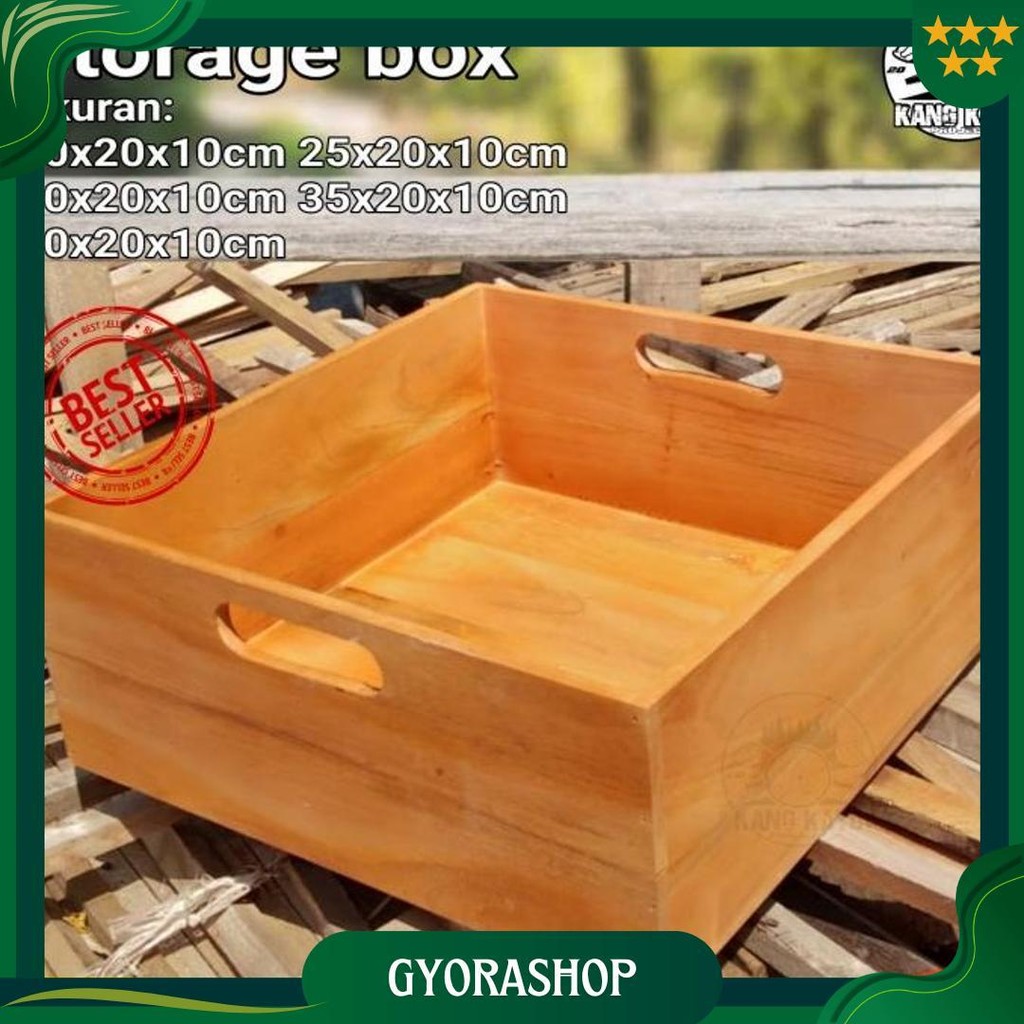 Jual Nampan Kayu Box Kayu Handle 25-45X25X10Cm Wooden Storage Ori ...