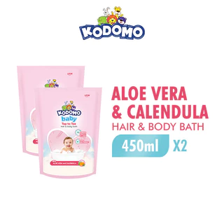 Kodomo Top To Toe Pink Refill 450 ml x2