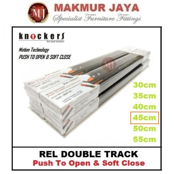 Jual Rel laci Double Track FE45-45cm Push To Open & Soft Close KNOCKERS ...