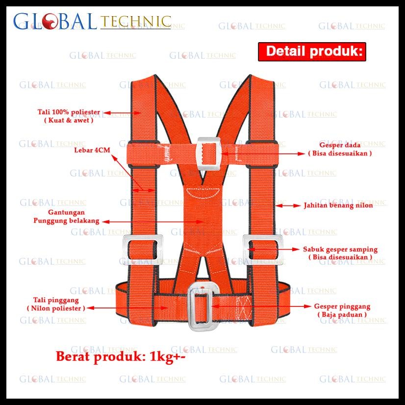 Jual SAFETY HARNESS HALF BODY FALL PROTECTION LANYARD WITH BELT / SABUK ...
