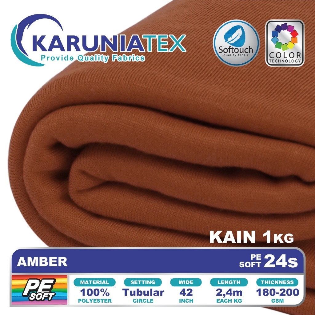 Jual Kain Kaos PE Soft 24s Kiloan | Amber | Karunia Textile | Shopee ...