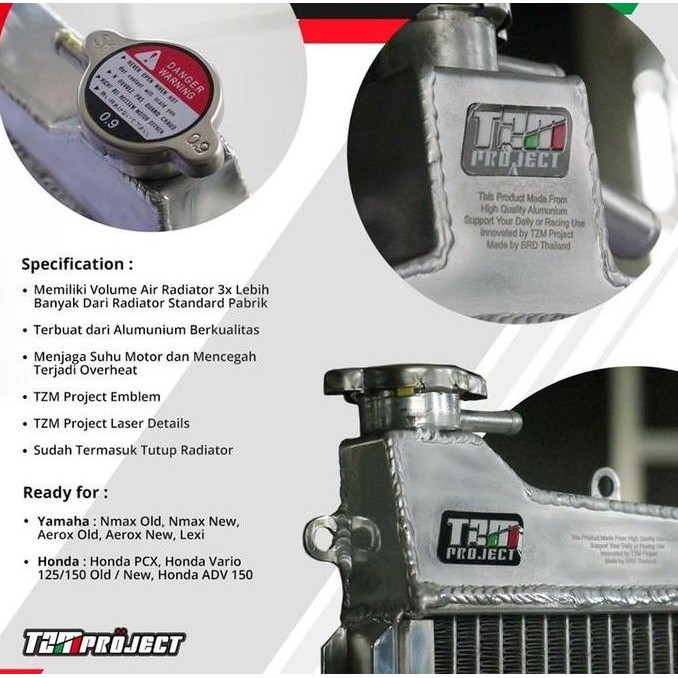 Jual Radiator Alumunium PCX 150, Vario 125/150, ADV 150 By TZM Project ...