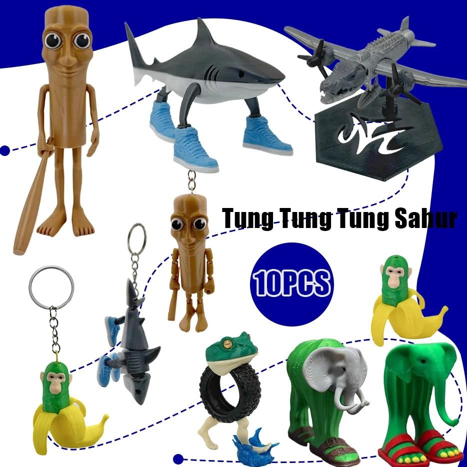 Generico Tung Tung Tung Sahur Figuren,Tralalero Tralala Figure,Italian Brainrot Figures,Desk Decorations Gifts for Colleagues And Friends