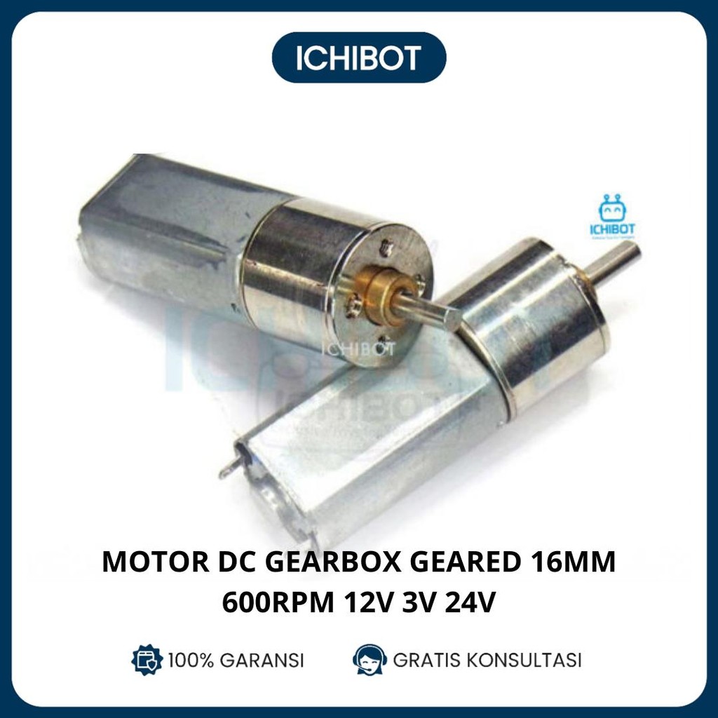 Jual Motor DC Gearbox Geared 16mm 600rpm 600 RPM 12v 3V-24V | Shopee ...