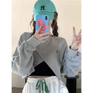 Vallina - Z Sling Crop Jennie Sweater Korean Premium Outerwear Top Remaja Wanita