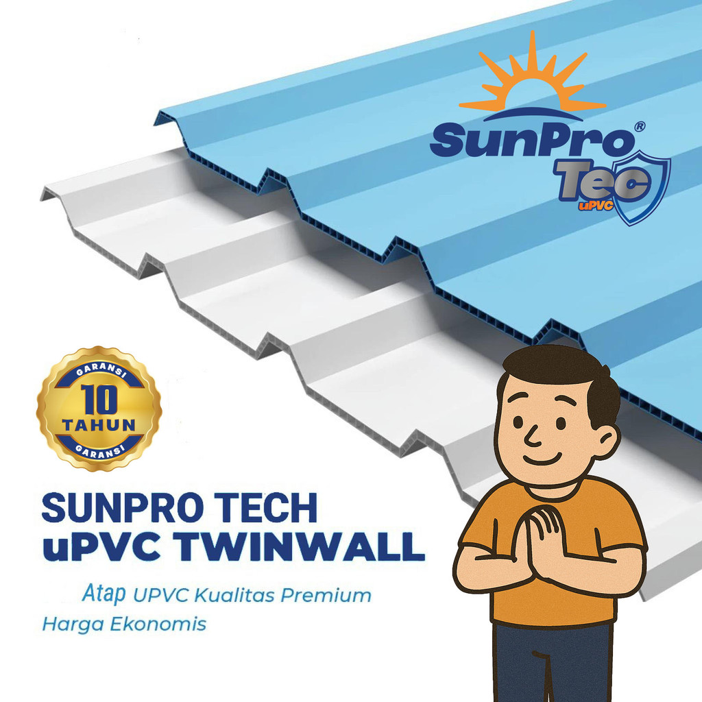 Jual Sunpro Tech Atap uPVC Twinwall 10 mm Premium (Garansi Resmi 10 ...