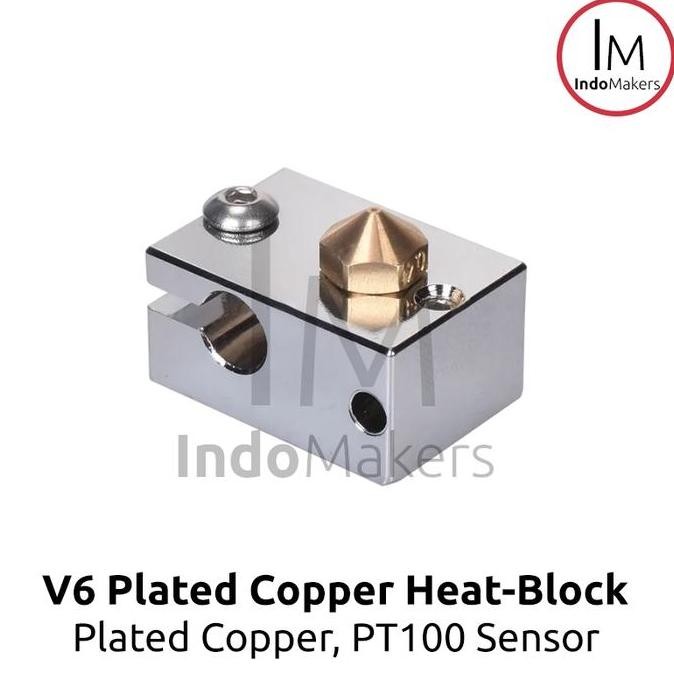 Jual V5/V6 3D Printer Plated Copper Heat-Block Heating Block | Shopee ...