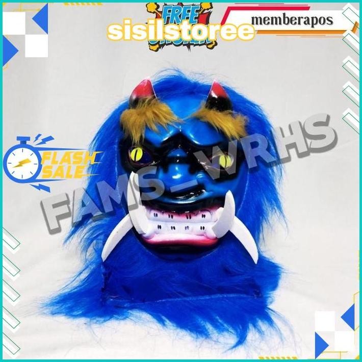 Jual DISKOM Topeng Gedruk Topeng Buto Monster Bahan Spons Biru Bisa Cod ...