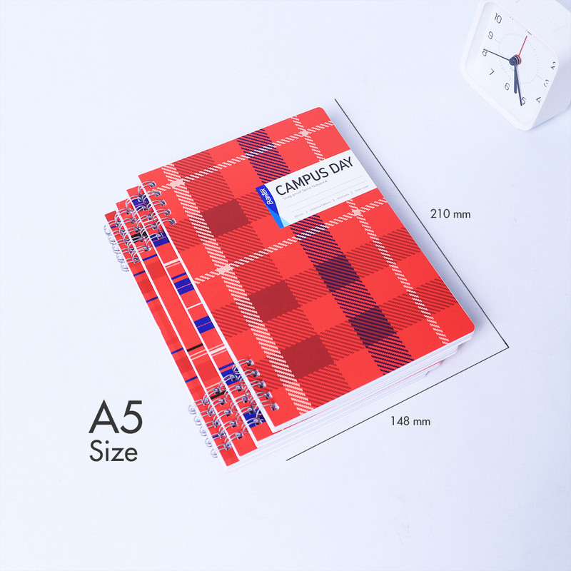 Bantex Buku Tulis Spiral A5 70 gsm Bergaris - Campus Kotak Modern Buku Catatan Pelajar SPA560-005 (7)