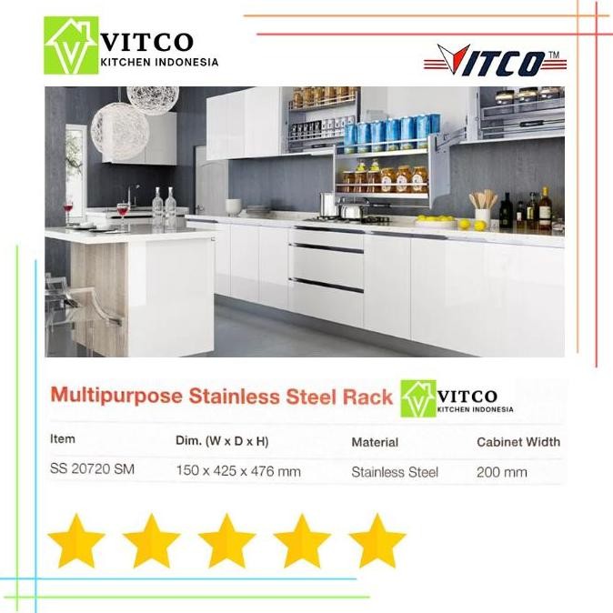 Jual VITCO 720 Multipurpose Stainless Rack/Kitchen Organizer Rack Rak ...