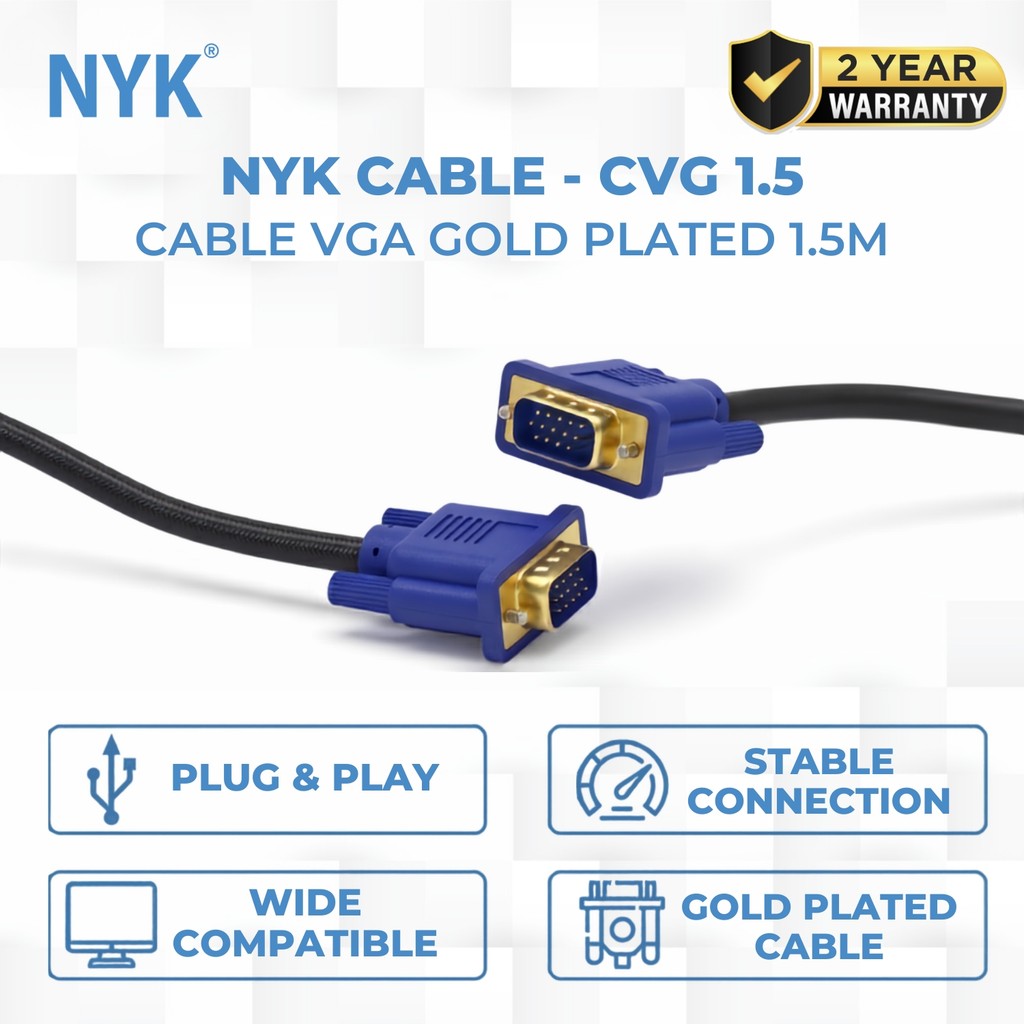 NYK Kabel VGA 1.5 Meter GOLD PLATE COD