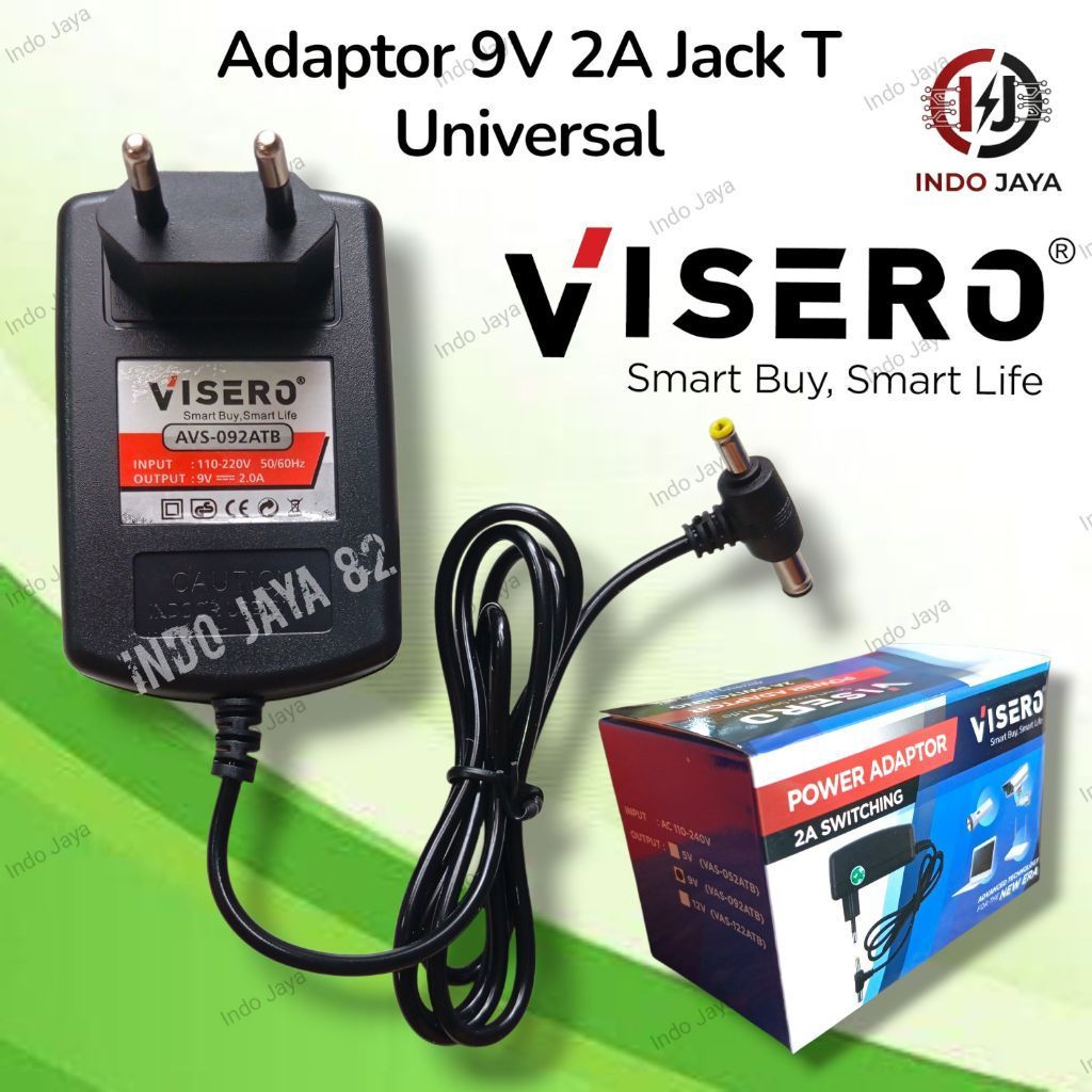 Jual Adaptor VISERO 9V 2A Jack T adaptor 9Volt Charger Speaker Portable ...