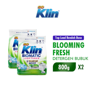 Soklin Biomatic Deterjen Bubuk Blooming Fresh Bukaan Atas 800 gr x2