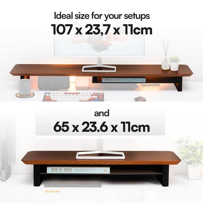Jual NOOK DESK SHELF Laptop Monitor Walnut Aluminum ES | Shopee Indonesia