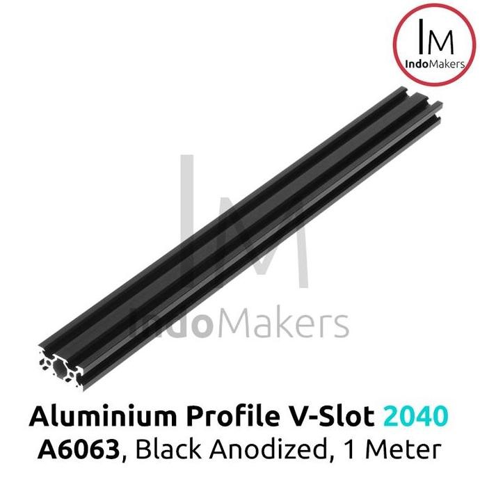 Jual Aluminium Profile / Extrusion A6063 V Slot 2040 Linear Rail Black ...