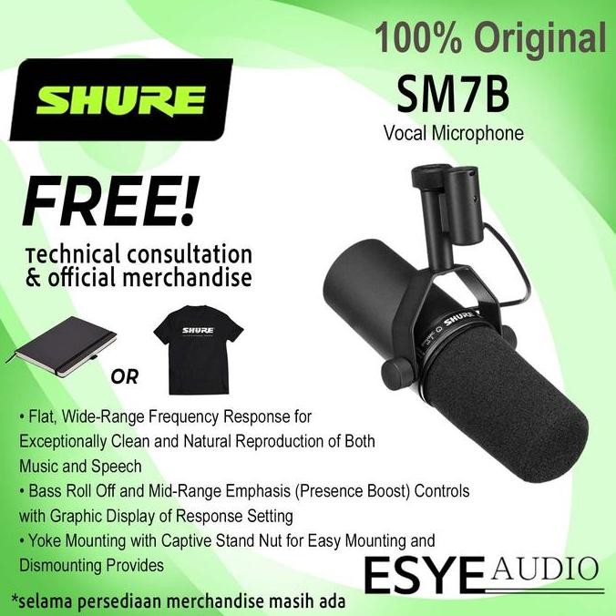 Jual Shure Sm7B Sm 7B Vocal Dynamic Broadcast Microphone | Shopee Indonesia
