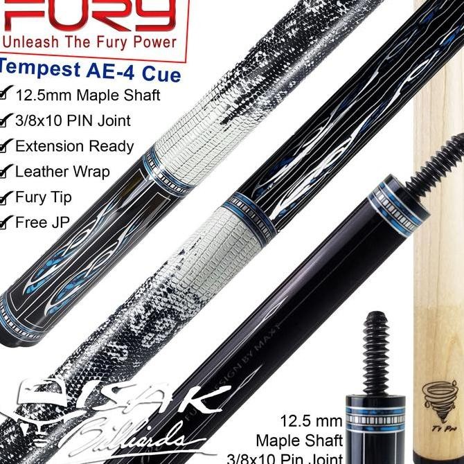 Jual HARGA DISC - Fury Tempest AE-4 Pool Cue - 12.5mm Tip Stick ...