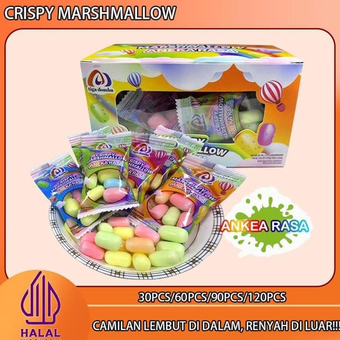 Jual New [HALAL] Permen Marshmallow Renyah & Lembut Rasa Buah Stroberi ...
