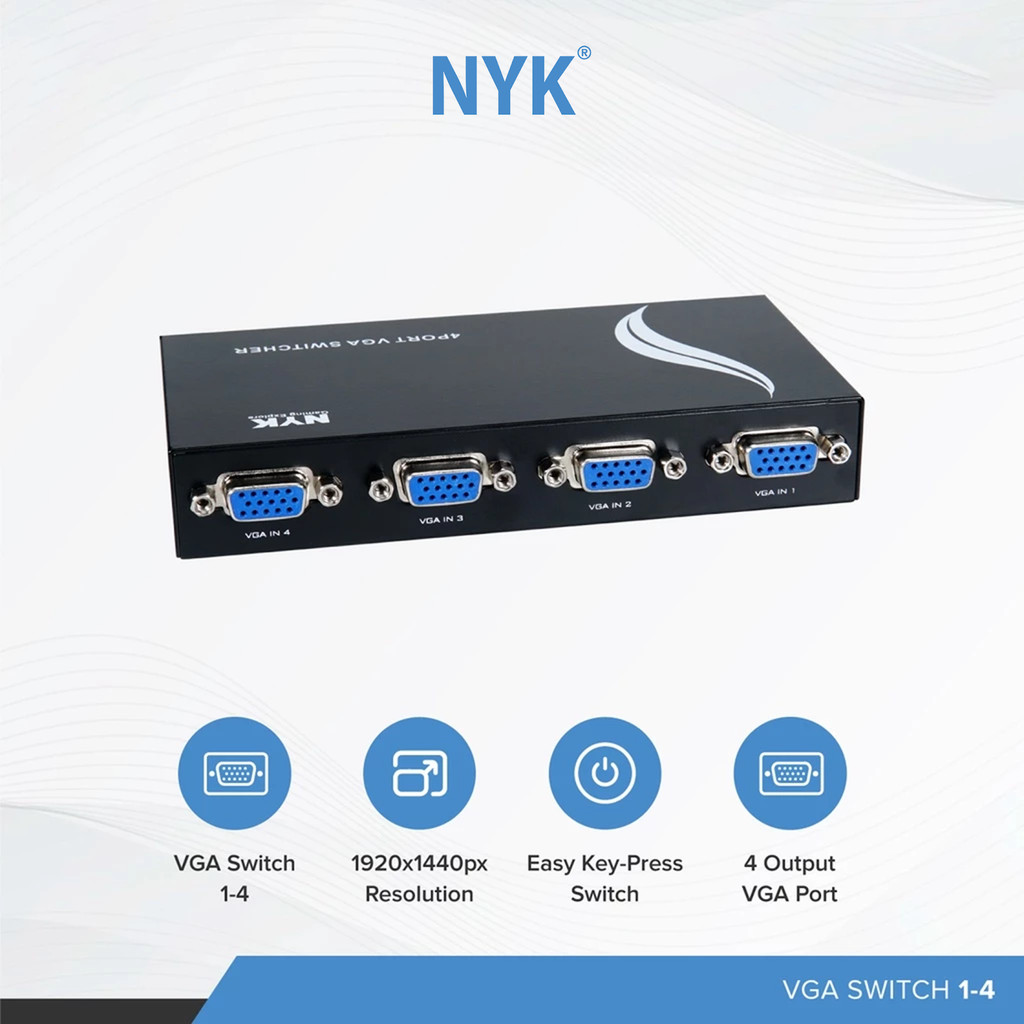 NYK VGA HUB 2.0 SWITCH 1-4 port COD HUB bergaransi Docking Station Data transfer Mobile phone macbook android iphone ipad tab MHL (4)