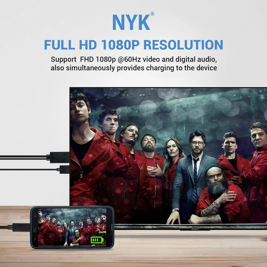 NYK Cable MHL Converter Micro USB 11P To HDMI COD (5)
