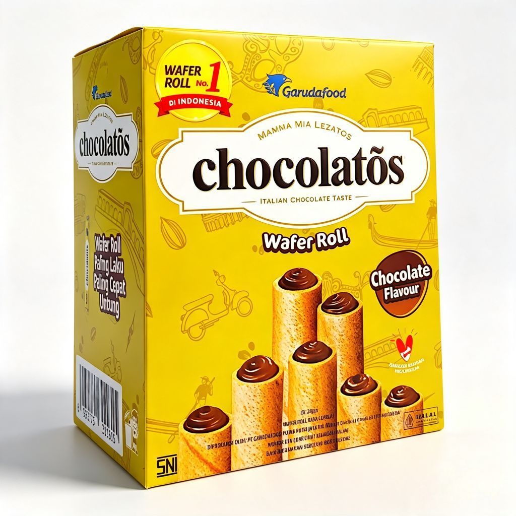 Jual CHOCOLATOS WAFER ROLL [1 BOX Isi 24pcs @ 6g] - Wafer Roll Isi Krim ...
