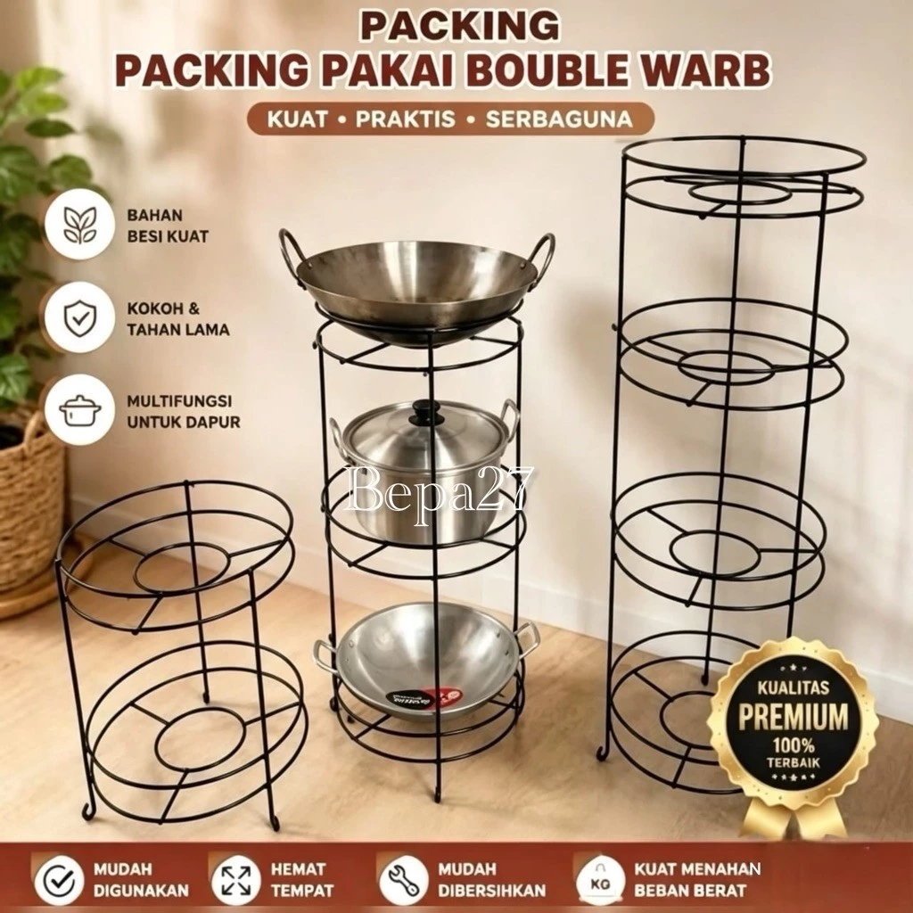 Rak Panci 3 Tingkat Serbaguna Dapur Rapi