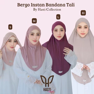 HASTI - Bergo Instan Bandana Tali S/M/L Rayon Airflow Tipis Bergo Khiban