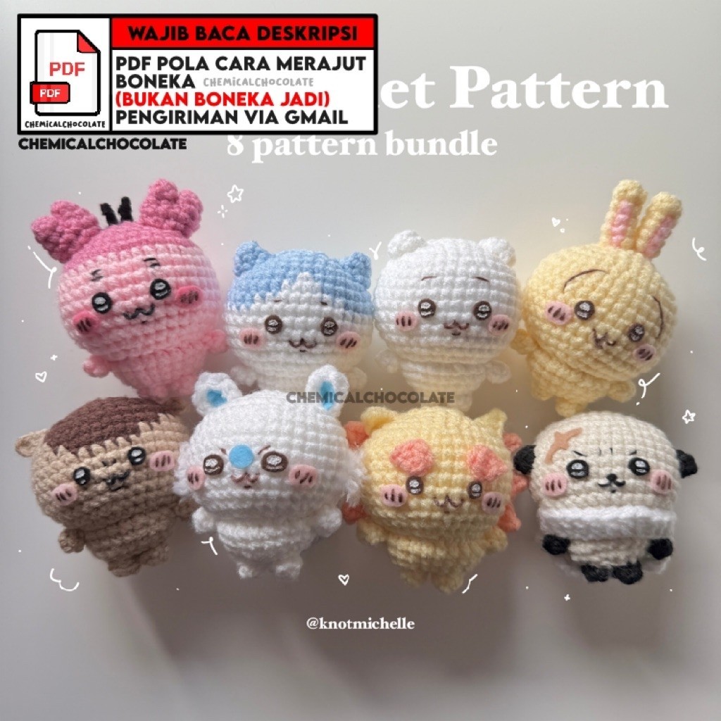 Jual [CROCHET PATTERN] Chiikawa Friends Amigurumi 9cm KNTMCHLL | Shopee ...