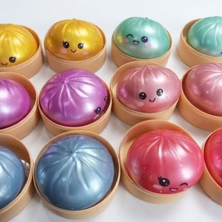 ( 1Pcs ) Squish Surprise Dumpling Bling Box / Mainan Gelisah Squishy Bentuk Bakpao Penghilang Stess