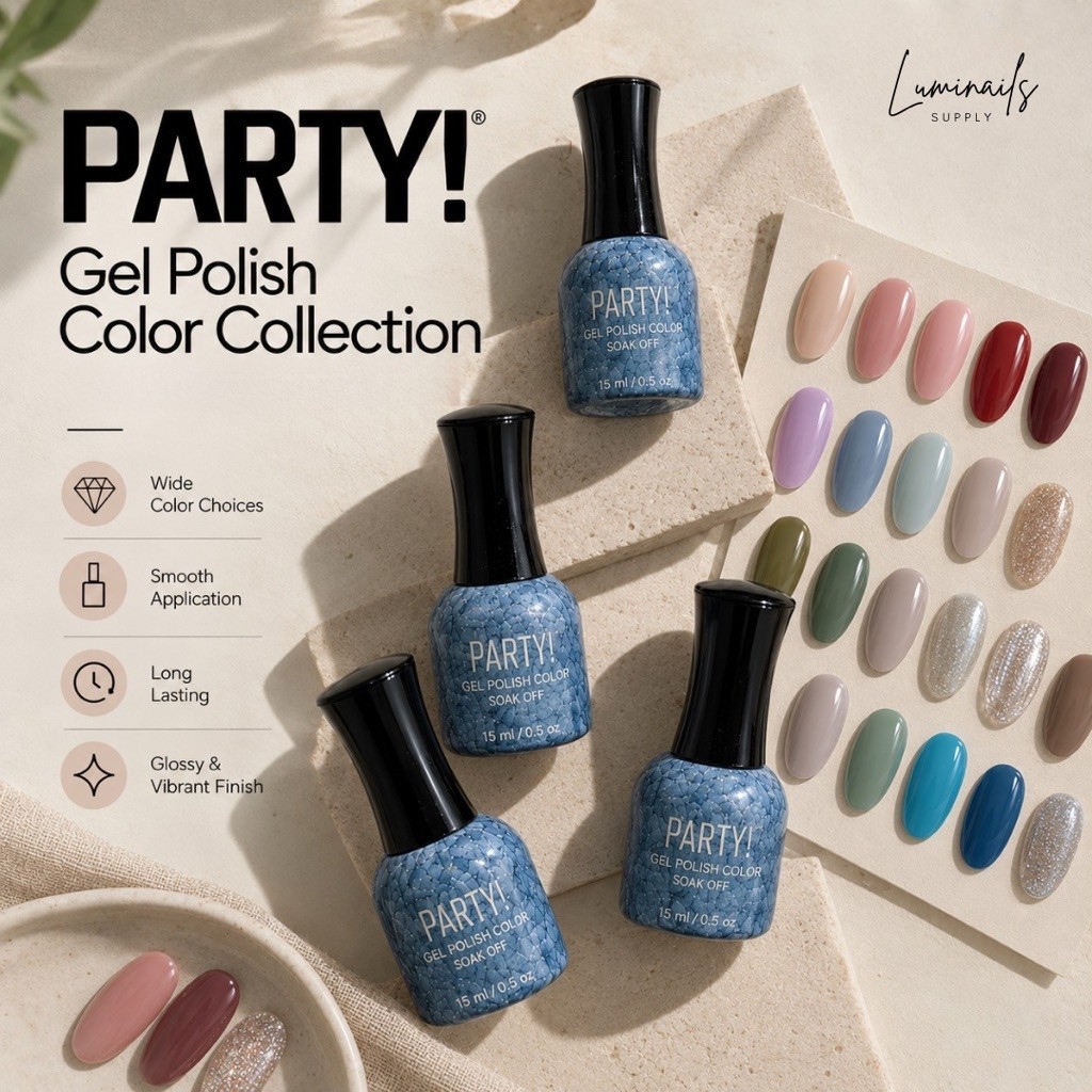 Jual PARTY! Gel Polish Color Sheer Milky Solid | Kutek Korea Ready ...