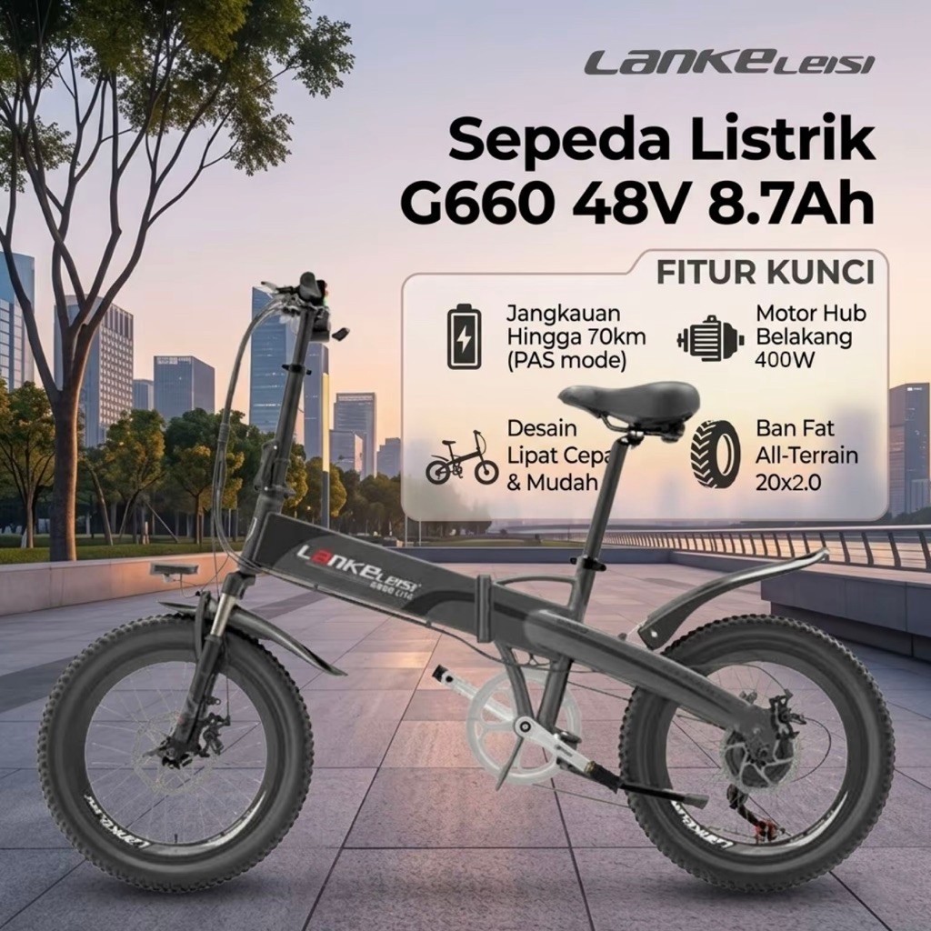 Jual Sepeda Lipat Elektrik Motor Listrik Lankeleisi G300 / G550 / G650 ...