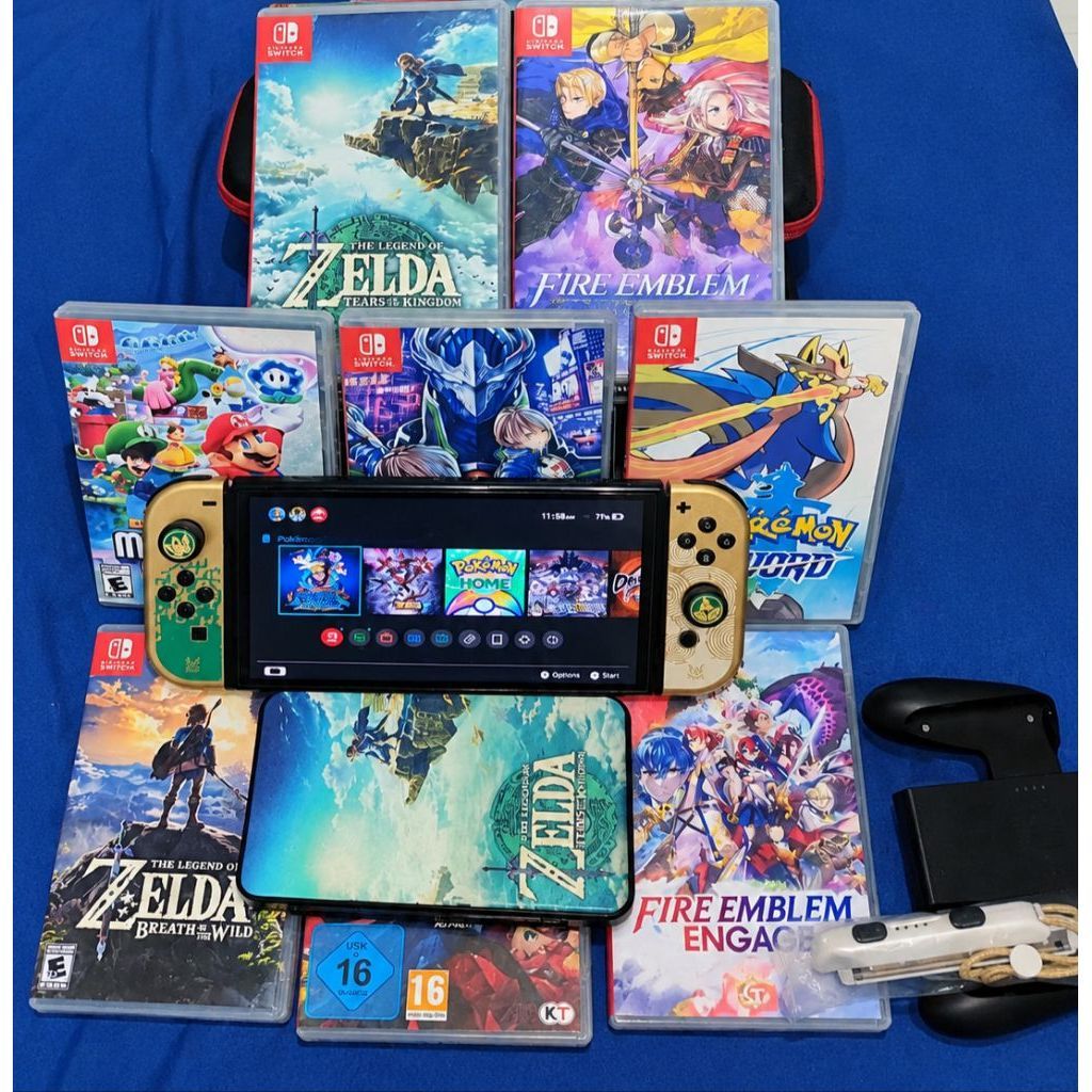 Jual NINTENDO SWITCH OLED ZELDA EDITION + Free kaset game random ...