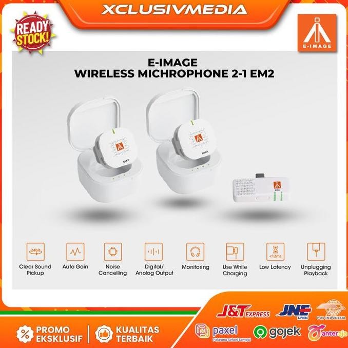 Jual E-Image EM2 Wireless Microphone System 2-1 Included Transmitter ...