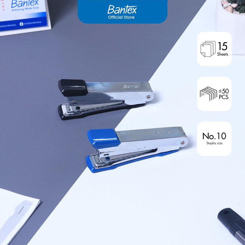 Bantex Stapler Chrome Bahan Kokoh Tahan Lama Free 1000 Staples BD651X