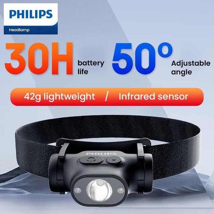 Jual NEW Philips Senter Kepala LED SFL1851 Tipe-C 30 Jam Baterai 50 ...