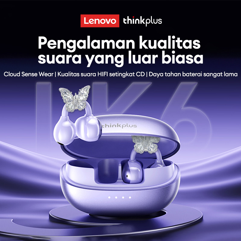 Jual Lenovo Thinkplus LK6 Ear-Clip OWS Earphone Bluetooth 5.4 TWS 360 ...
