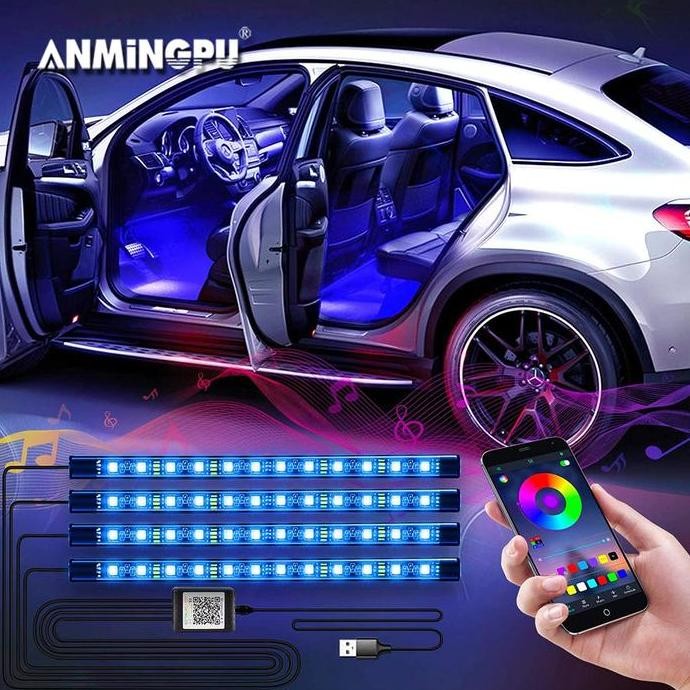 Jual Lampu LED Strip Kolong Dashboard Mobil RGB Light LED USB Remote ...