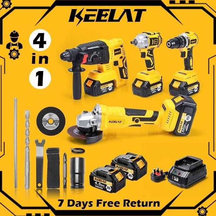 Jual NANSO- KEELAT Combo Set 4 IN 1 Brushless Motor Cordless Drill ...