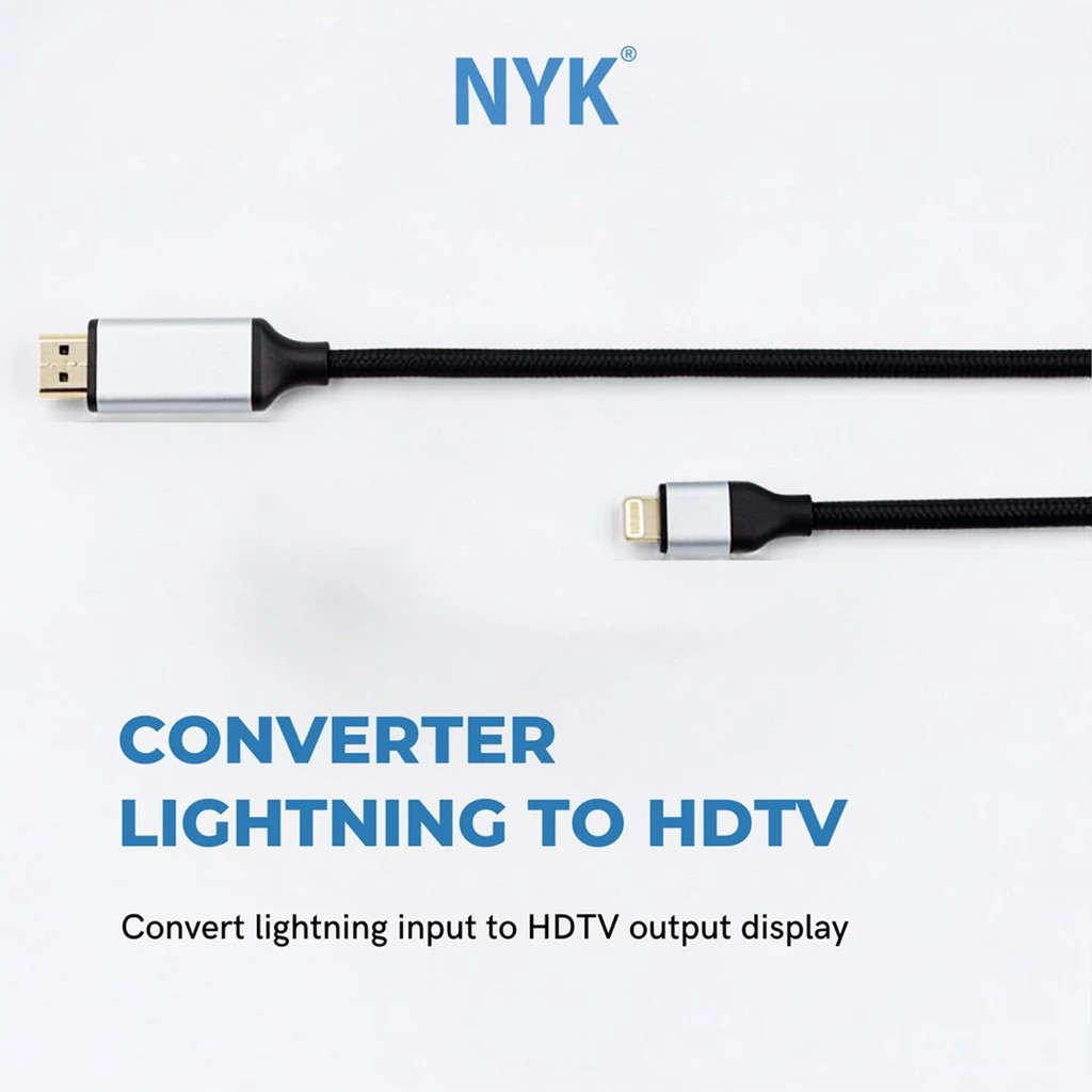 NYK Converter Lightning to HDMI panjang 2 Meter COD (4)
