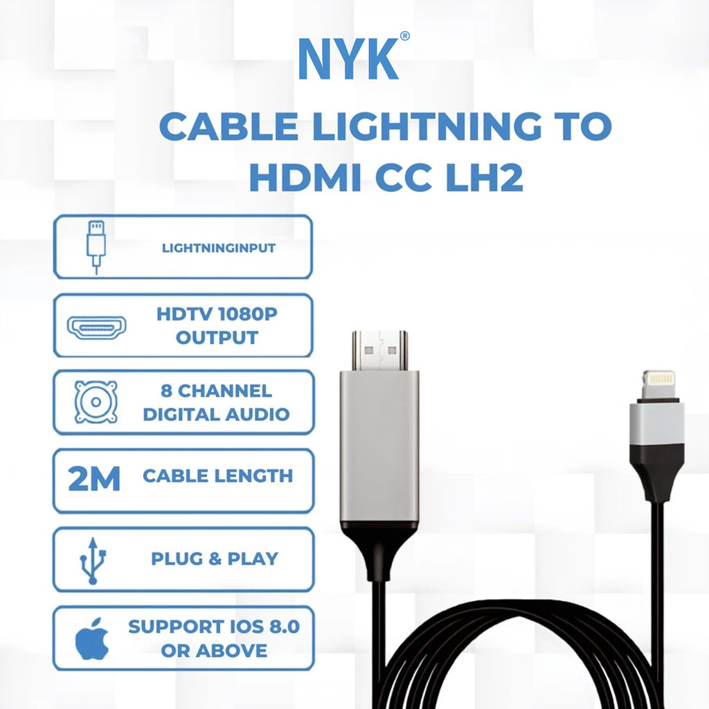 NYK Converter Lightning to HDMI panjang 2 Meter COD (6)