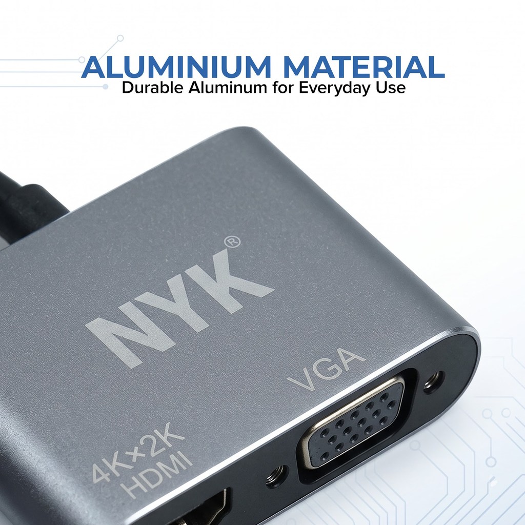 NYK Converter TYPE C to Hdmi VGA 2 in 1 Smartphone Macbook windows laptop android ios COD (5)