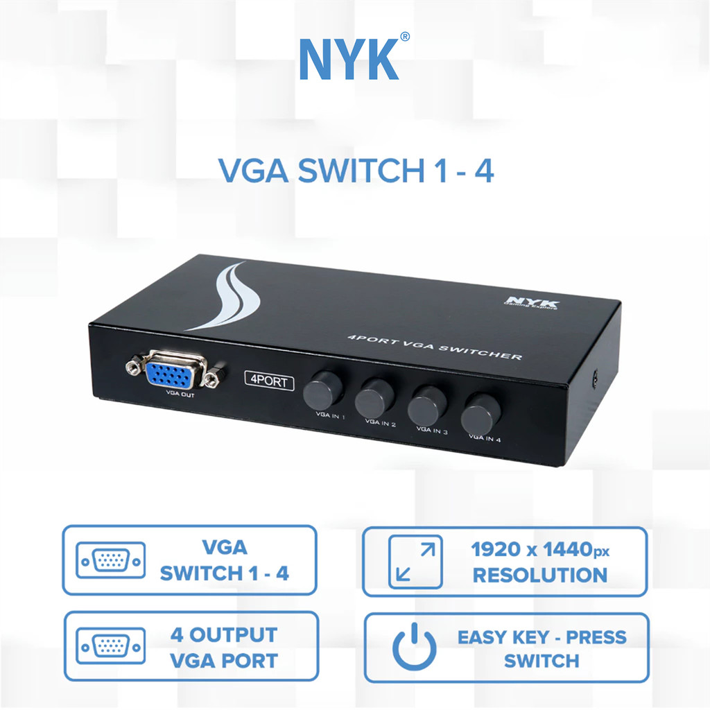 NYK VGA HUB 2.0 SWITCH 1-4 port COD HUB bergaransi Docking Station Data transfer Mobile phone macbook android iphone ipad tab MHL (6)