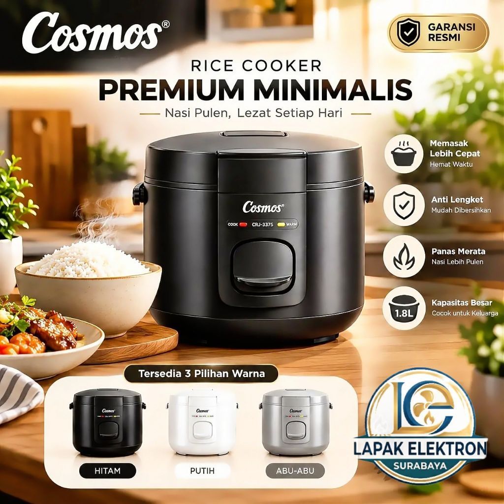 Cosmos CRJ 3375 Magic Com 1.8 L / Rice Cooker Cosmos 3375