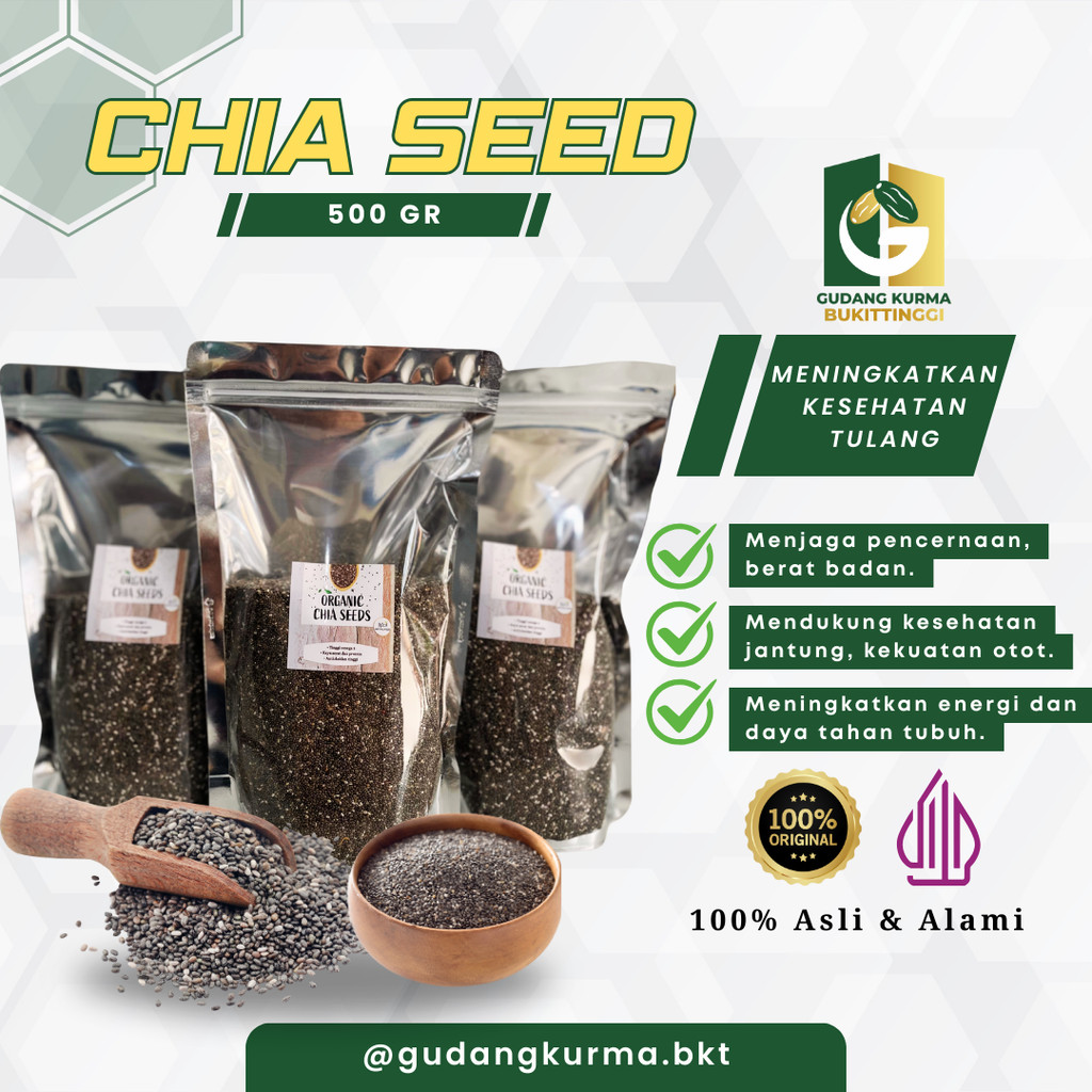 Jual Chia Seed Organik 500gr | Biji Chia Hitam Asli Premium Diet Detox ...