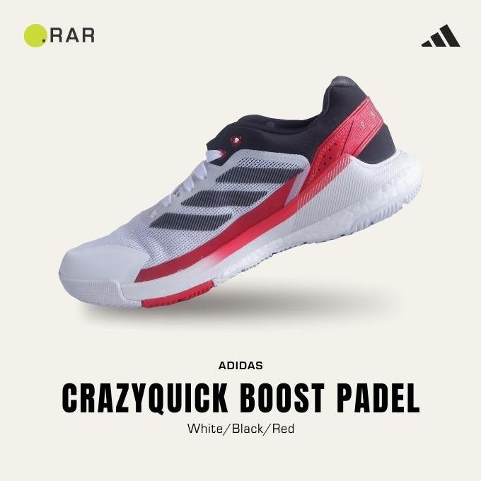Jual ADIDAS CRAZYQUICK BOOST PADEL SHOES MEN - WHITE / BLACK / RED ...