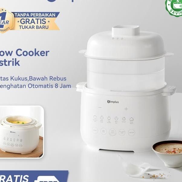 Jual Simplus Slow Cooker Listrik 1L Panci Rebus Dan Kukus Dengan Menu ...