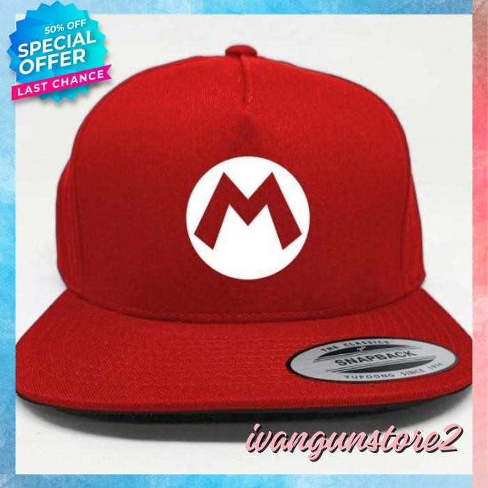 Jual TOPI SNAPBACK HAT CAP DISTRO SUPER MARIO BROS POLOS CUSTOM ...