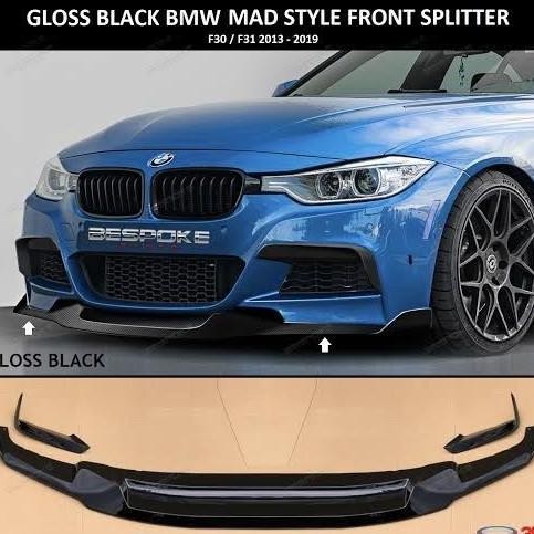 Jual Front Lips Mad Style Black Gloss BMW F30 | Shopee Indonesia